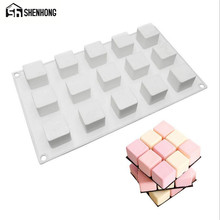 SHENHONG 15 Holes Cube Cake Mold For Baking Dessert Mousse Silicone Decoratin Mould Silikonowe Moule Pastry Chocolate 2024 - buy cheap