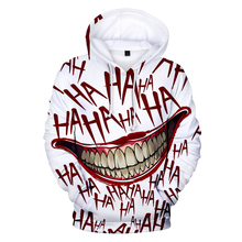 Толстовка Haha Joker с 3D принтом, толстовки для мужчин и женщин в стиле хип-хоп, забавные осенние уличные толстовки, Толстовка для пар, одежда 2024 - купить недорого