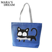 Mara's Dream Fashion Cute Cartoon Cat Bag Canvas Bags Women Shoulder Bag Casual Women's Handbags Messenger Bags Bolsas Feminina 2024 - buy cheap