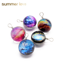 10Pcs/Lot Wholesale 20mm Round Ball Glass Starry Sky Galaxy Pendants DIY Charms For Necklace Jewelry Making Handmade Acessories 2024 - buy cheap