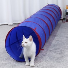 Туннель для кошек и собак Премиум s-образные туннели складной туннель для кошек Игрушка интерактивный туннель для кошек с помпоном и колокольчиками для кошек и щенков 2024 - купить недорого