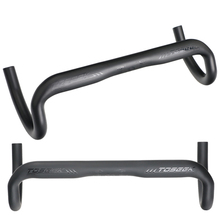 TOSEEK Carbon Fiber Road Bike Handlebar Black Curved Grooves Drop Handle Bars MTB Bike Bent Bar 31.8*400/420/440mm Bicycle Parts 2024 - buy cheap