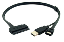 Laptop 2.5" Hard Drive 7+15 Pin 22P SATA to eSATA DATA Sync W/ USB Powered Cable 2024 - buy cheap