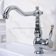 Grifo de lavabo de un solo mando para baño, mezclador de agua del fregadero de latón con acabado cromado, Kna930 2024 - compra barato