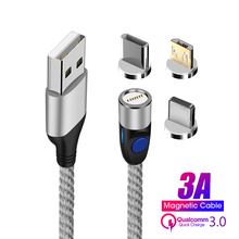 1 м 2 м Магнитный кабель для мобильного телефона для iPhone Quick Charge 3,0 Магнитный провод для передачи данных Micro USB Type C PD кабели для быстрой зарядки 2024 - купить недорого