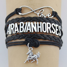 10PC/lot Infinity Love Arabian Horses Charm Wrap Bracelets Horse Braid Charms Bracelet Gifts Women & Men Girl Bracelets Jewelry 2024 - buy cheap