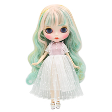 ICY DBS Blyth doll white skin joint body Mint mix Yellow and pink hair matte face with eyebrows Lip gloss. No.BL4006/1200/2352 2024 - buy cheap