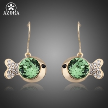 AZORA-pendientes de gota de cristal austriaco Stellux, Color dorado, ojo negro, TE0087 2024 - compra barato