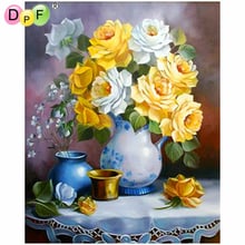 DPF diamond embroidery gift yellow flowers DIY 5D diamond painting cross stitch needlework kits diamond mosaic square home decor 2024 - buy cheap