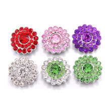 Luxury 10pcs/lot 18mm Metal Snap Button Jewelry Rhinestone Buttons for Snap Jewelry Fit DIY Snaps Bracelets&Bangles 2024 - buy cheap