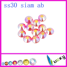 2014 Novo! 288 pcs melhor qualidade HOT FIX DMC strass swarovski Cópia 2038 ss30/6mm siam ab Cor 2024 - compre barato