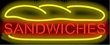 Sandwiches NEON SIGN Real GLASS Tube Beer PUB Restaurant Signboard display Decorate Shop food Burger BBQ Light Signs 17*14" 2024 - buy cheap