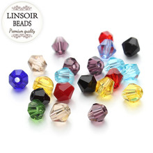 LINSOIR 200pcs/lot Mixed Colors 4mm Faceted Bicone Crystal Beads Charm Glass Loose Spacer Beads for DIY Jewelry Making F2350 2024 - buy cheap