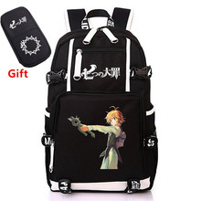Женский парусиновый рюкзак, для косплея из японского аниме «Seven Deadly Sins Meliodas», школьный рюкзак с героями мультфильмов, рюкзак для ноутбука 2024 - купить недорого