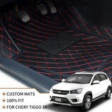 Flash mat leather car floor mats for Chery Tiggo 3X 2017 2018 2019 2020 Custom foot Pads automobile carpet cover 2024 - buy cheap