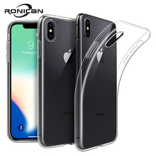 Мягкий чехол из ТПУ для iPhone XS Max, прозрачные тонкие чехлы для iPhone XS MAX, XR, X, 7 PLUS, 8, 6S, 6, 5, SE, прозрачный силиконовый чехол, чехол 2024 - купить недорого