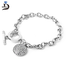 Micro Pave Zircon High Quality Unique Style Crystal Bracelet For Women Beautiful Jewelry Stainless Steel Charm Bracelet 2024 - buy cheap