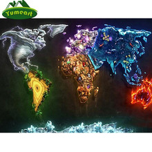 YUMEART-pintura de diamante con mapa del mundo, bordado de diamantes de colores, mosaico de diamantes cuadrado completo, decoración del hogar 2024 - compra barato