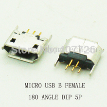 10 unids/lote B-conector tipo B hembra 180angel, Conector Micro USB 5P, Conector directo para carga de teléfono móvil 2024 - compra barato