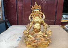12'' bronze copper gilt tibet buddhism buddha Dhammapala Yellow Jambhala statue 2024 - buy cheap