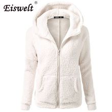 EISWELT New Lapel  Fleece Fur Coat 2018 Women Autumn Winter Warm Soft Thick Plush Zipper Overcoat Short Outerwear Plus size 2024 - buy cheap