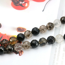 Hot sale 8mm Faceted Black tourmaline round loose beads!15inches fashion women Jewelry Making  wholesale retail 2024 - buy cheap