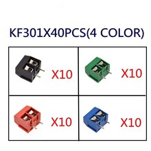 40PCS/LOT KF301-2P KF301-5.0-2P KF301 Screw 2Pin 5.0mm Straight Pin PCB Screw Block 4 color black/red/green/blue 2024 - buy cheap