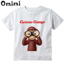 Kids Curious George Design T Shirt Boys/Girls Kawaii Cute Cartoon Short Sleeve Tops Children's Funny T-Shirt,ooo3067 2024 - buy cheap