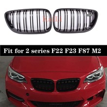 Gloss Black Car Front Bumper Kidney Grill Grilles For BMW 2 Series F22 F23 F87 M2 Car Accessories 2014+ 2024 - buy cheap