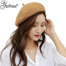 [YARBUU] 2018 New Wool Cashmere Beret Female Winter Hats For Women Lady Girl Berets Hat Female Bone Tocas Painter Hat 2024 - buy cheap