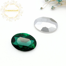 Malaquita-cristal verde de vidrio de forma ovalada para coser en punto trasero, diamantes de imitación, vestido de novia, accesorios móviles, envío gratis 2024 - compra barato