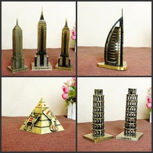 Colgante de Metal 3D con forma de pirámide arquitectónica altavoz con forma del Hotel de vela, Burj, skifa, etc., figurita de Metal, modelo de construcción para decoración del hogar 2024 - compra barato