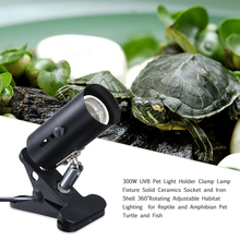 300 Вт подставка металлическая нагревательная лампа зажим черепаха с переключателем аквариум для животных рептилия лампа держатель легкий зажим приспособление для среды обитания UVA + UVB база 2024 - купить недорого
