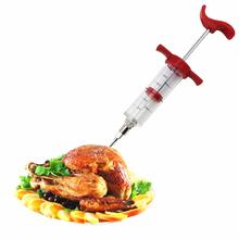 1Set Meat Injector Stainless Steel Needles Spice Syringe Marinade Injector Flavor Syringe Cooking Meat Turkey Chicken BBQ Tool 2024 - buy cheap