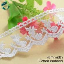 4 cm width Cotton Eembroid Lace Sewing Ribbon Guipure African Lace Fabric Trim Warp Knitting DIY Garment Accessories#2665 2024 - buy cheap