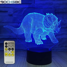 BOCHSBC 3D Dinosaur 7 Colors Change Table Lamp USB LED Acrylic Night Light Lampara for Bedroom Sleeping Home Bar Decor Kids Gift 2024 - buy cheap