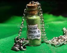 Collar de botella de cristal de la princesa y el inspirado, 12 piezas, beso de una princesa mágica, Charm 2024 - compra barato