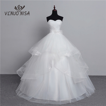 2020 New Fashion Classic Vintage Lace off White Strapless Wedding Dresses Plus Size Ball Gown Robe de Mariee Tiered Pleat Custom 2024 - buy cheap