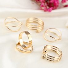 Conjunto de anéis para mulheres, 60 segundos, ouro, midi, articulação, cruz, multicamadas, redondo, aliança de casamento, vintage 2024 - compre barato
