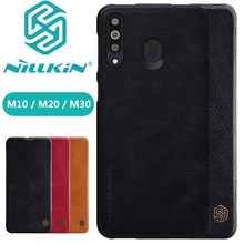 Leather case for Samsung M20 cover Samsung Galaxy M10 M30 Nillkin QIN Protective flip Cover wallet Case 2024 - buy cheap