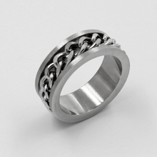 Factory Wholesale 316L Stainless steel High Quality Jewelry Men Ring Titanium chain turn Ring Punk Ring Hip hop Mens Rings 2024 - buy cheap