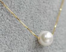 Frete grátis jóias 11-12 MM natural do sul mar genuíno branco rodada sorte colar de pingente de pérola 2024 - compre barato