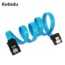 Kebidu 20 шт. 50 см Супер Скоростной прямой угол 6 Гбит/с SATA 3,0 кабель 6 ГБ/сек. SATA III SATA 3 плоский кабель для передачи данных для HDD SSD 2024 - купить недорого