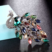 Zlxgirl-broches de animales de pavo real de gran tamaño, joyería, alfileres de Hijab Vintage, accesorios, broches de Navidad, alfileres de pareja 2024 - compra barato