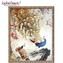 Mosaico de animales DIY pintura de diamante punto de cruz cristal pavo real chino 3D decorativo Bordado hecho a mano Diamante de imitación cuadrado 2024 - compra barato