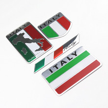 3D алюминиевая итальянская наклейка для автомобиля, итальянский флаг, аксессуары для автомобиля, эмблема, наклейки для Renault skoda Honda Fiat Opel, значок, наклейка 2024 - купить недорого