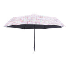Смешанные цвета сетки линии дождя зонтик 3 складной личности Черное покрытие солнцезащитный Зонт затенение Зонт от дождя женщин 2024 - купить недорого