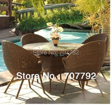 Садовая ротанговая мебель стеклянный стол, кофейные столики и стулья 2024 - купить недорого