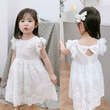 Vestidos de encaje de algodón para niñas, ropa de princesa para cumpleaños, 2, 3, 4, 5 y 6 años, 2019 2024 - compra barato