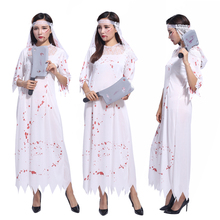 Adultos traje de Halloween masquerade horror sangrento zombie noiva figurinos traje feminino traje do vampiro 2024 - compre barato